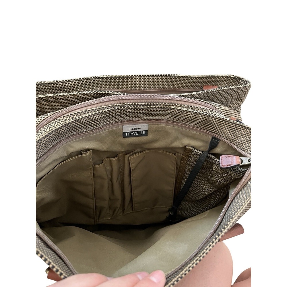 LL Bean Traveler Bag Shoulder Leather Wool TP47 Vintage USA  Computer Carryon - Picture 4 of 14